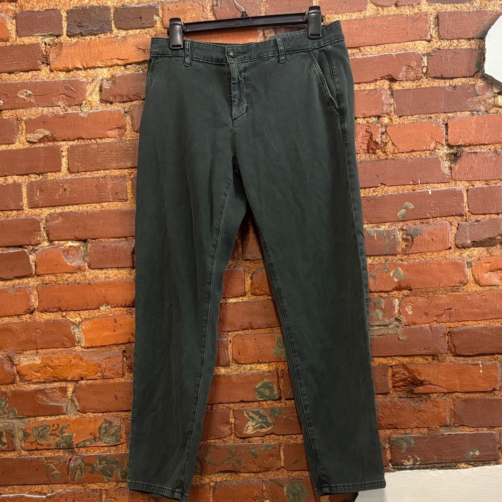 Adrianna Goldschmied‎ Dark Green The Caden Tailored Trouser Pant Size 28R